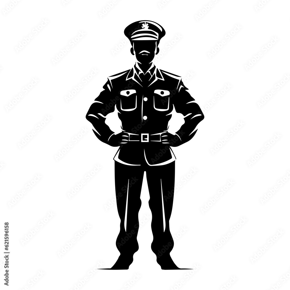 police officer silhouette illustration 