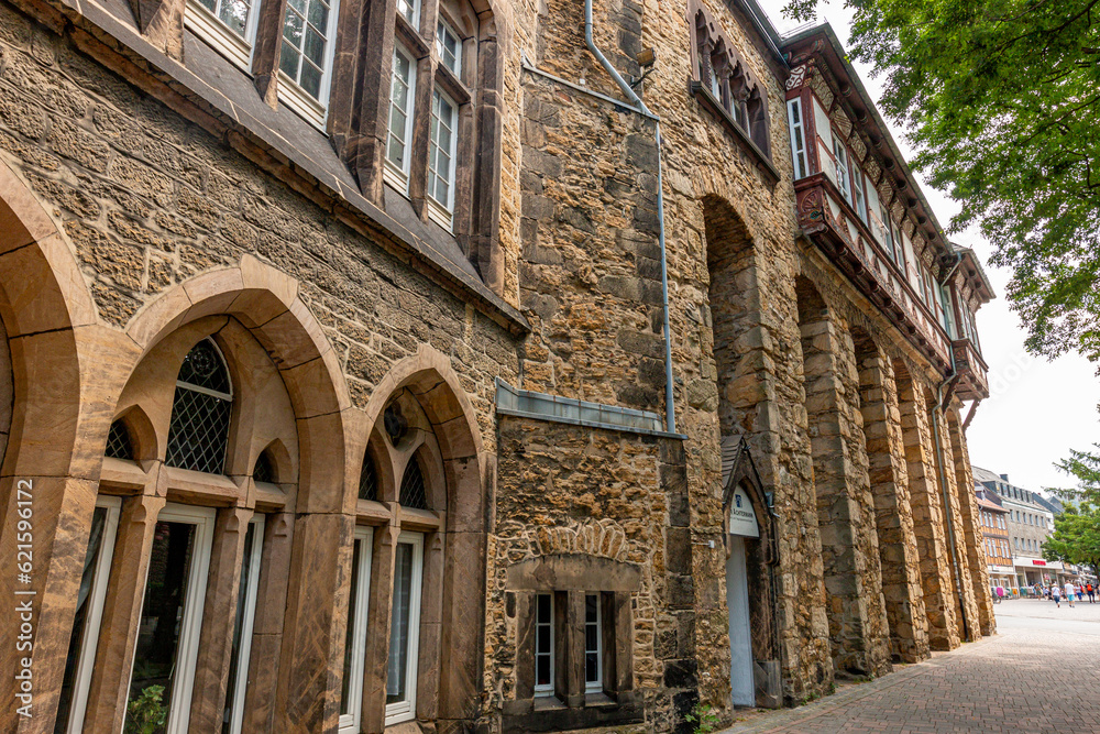 08-07-2023 - Goslar, Harz, Germany. Dieval Weberturm tower in the old centre of Goslar