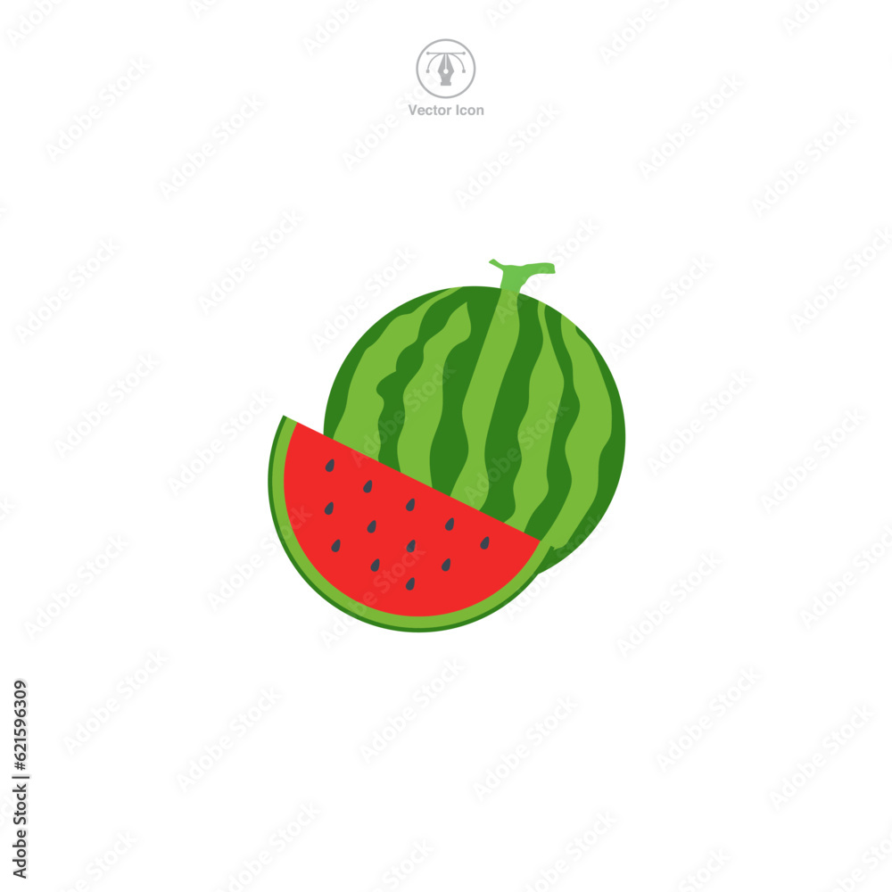 Watermelon Slice icon symbol vector illustration isolated on white background Watermelon Slice icon symbol vector illustration isolated on white background