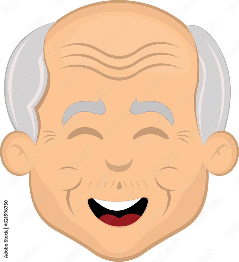 vector illustration face grandfather or old man cartoon with a cheerful expression vector illustration face grandfather or old man cartoon with a cheerful expression