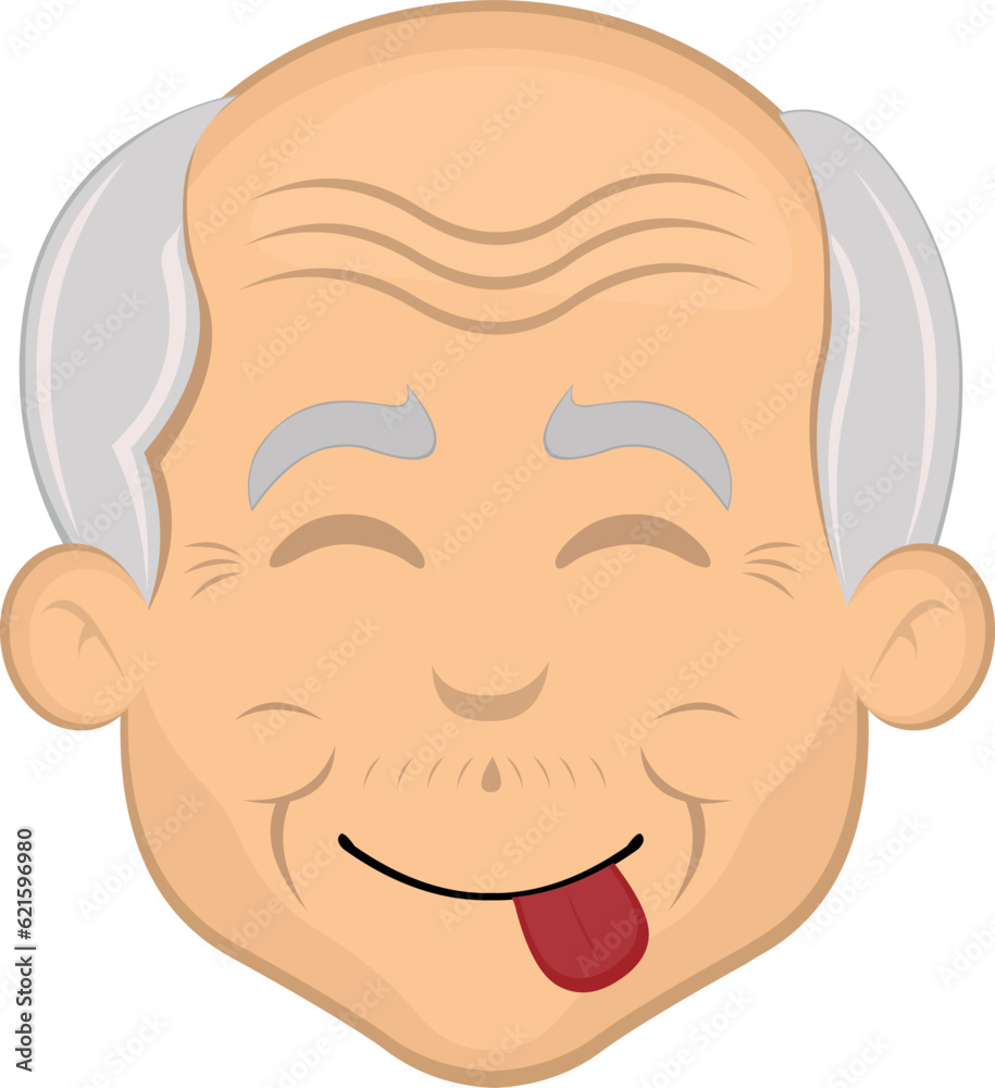vector illustration face grandfather or old man cartoon, with an expression of yummy that delicious vector illustration face grandfather or old man cartoon, with an expression of yummy that delicious