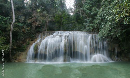 Beautiful Erawan Waterfall in Thailand