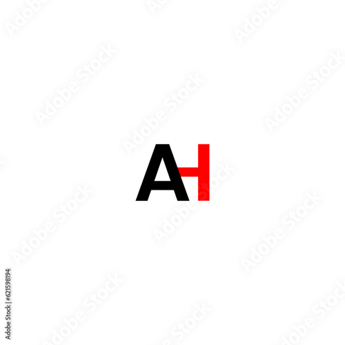 Initial AH Letter Design. Creative Letter Template. AH Logo. Letter Design Vector with Red and Black Colors. AH A H Letter Logo Design with a Creative Cut. Creative logo design. 