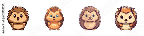 Cute cartoon hedgehog. Vector illustration.