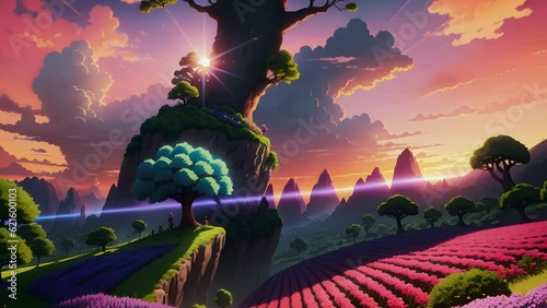 Creating a beautiful fantasy landscape with the help of artificial intelligence.