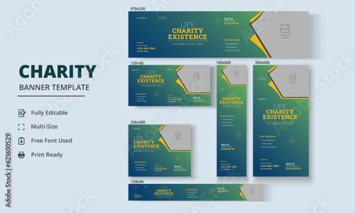 Charity flyer Banner, Life charity existence promotion, Education program Banner Design