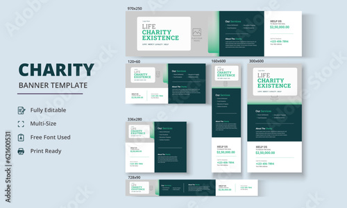 Charity flyer Banner, Life charity existence promotion, Education program Banner Design