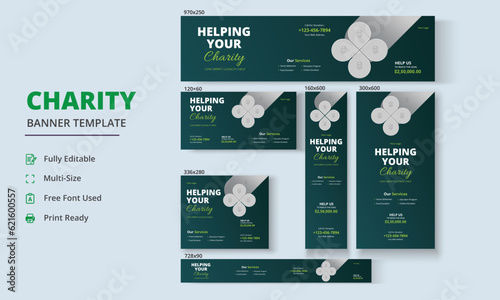 Charity flyer Banner, Life charity existence promotion, Education program Banner Design photo