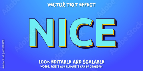 Nice 3d script text effect. Editable fancy font style template perfect for logotype, heading 