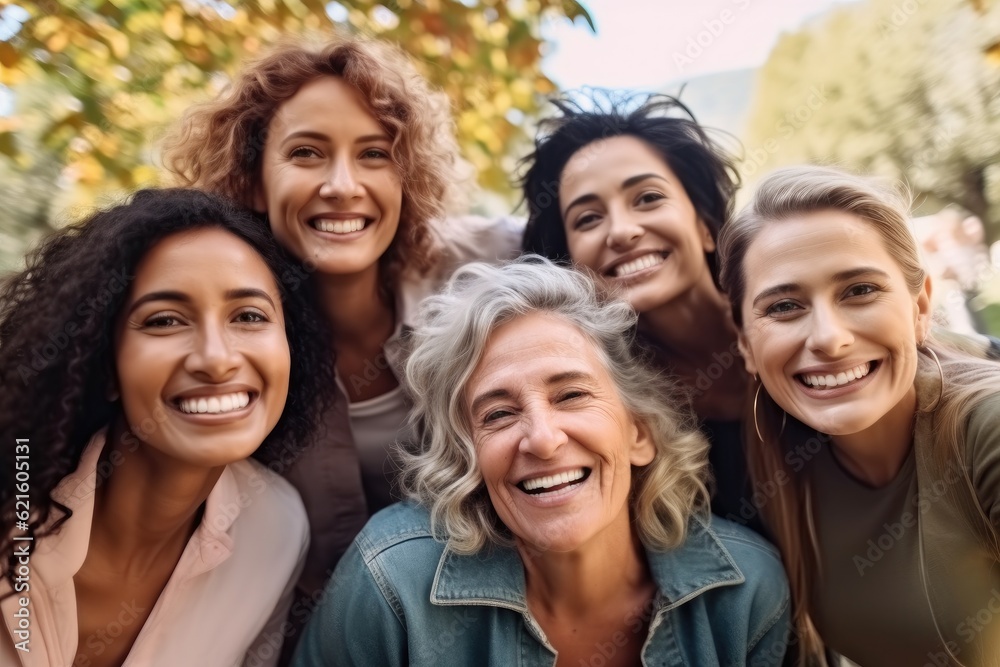 Group of smile women enjoying bonding, Quality time and relax in park. Group of smile women enjoying bonding, Quality time and relax in park.