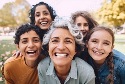 Group of smile women enjoying bonding, Quality time and relax in park.