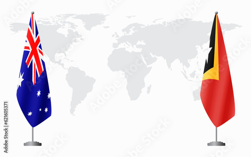Australia and East Timor flags for official meeting