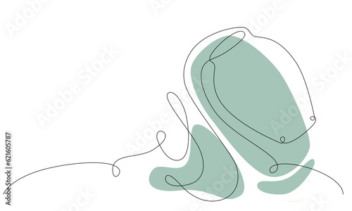 Aquarius zodiac constellation one single hand drawing continues line banner. Vector stock illustration isolated on white background. Editable stroke line. 