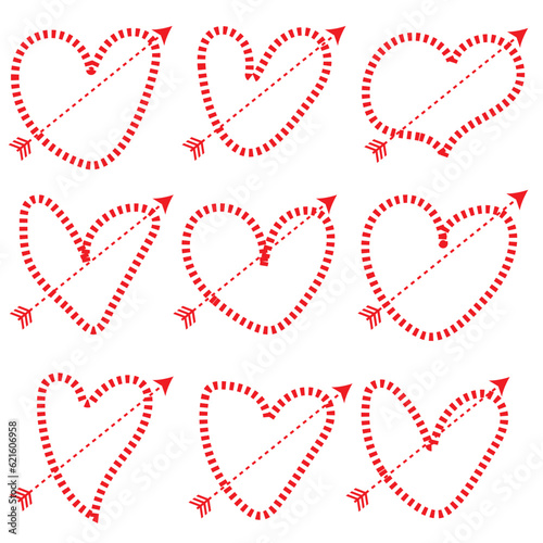 Wallpaper Mural Heart Icons Set, hand drawn icons and illustrations for valentines and wedding Torontodigital.ca