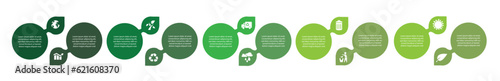  Infographic of green technology or education process with 10 steps.Eco Business presentation. Development and growth of the farming and green technology.