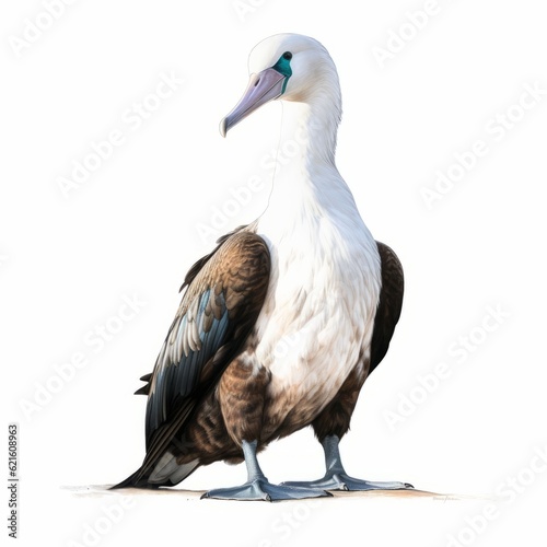 Charming Illustration Of Galapagos Bluefooted Booby On White Background photo