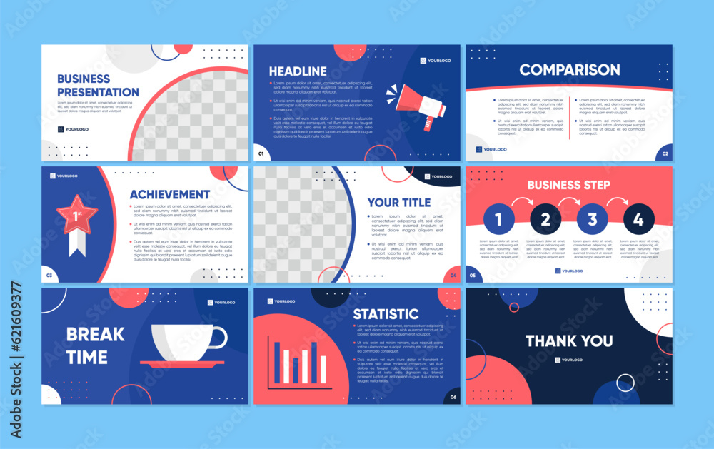 Powerpoint business presentation templates set. Able to use for modern ...