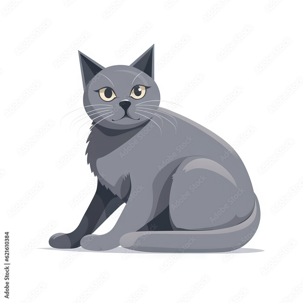 a gray cat sitting on the ground looking at the camera with a sad look on its face, with one eye open and one eye wide open. generative ai a gray cat sitting on the ground looking at the camera with a sad look on its face, with one eye open and one eye wide open. generative ai