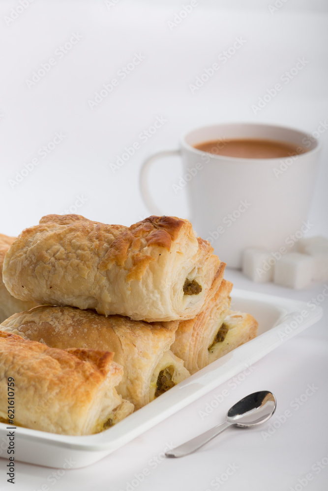 Khari pattice is flaky, and a common breakfast snack in Indian households. Commonly served with masala tea. It has a lot of spice and stuffed with marinated vegetables. Khari pattice is flaky, and a common breakfast snack in Indian households. Commonly served with masala tea. It has a lot of spice and stuffed with marinated vegetables.