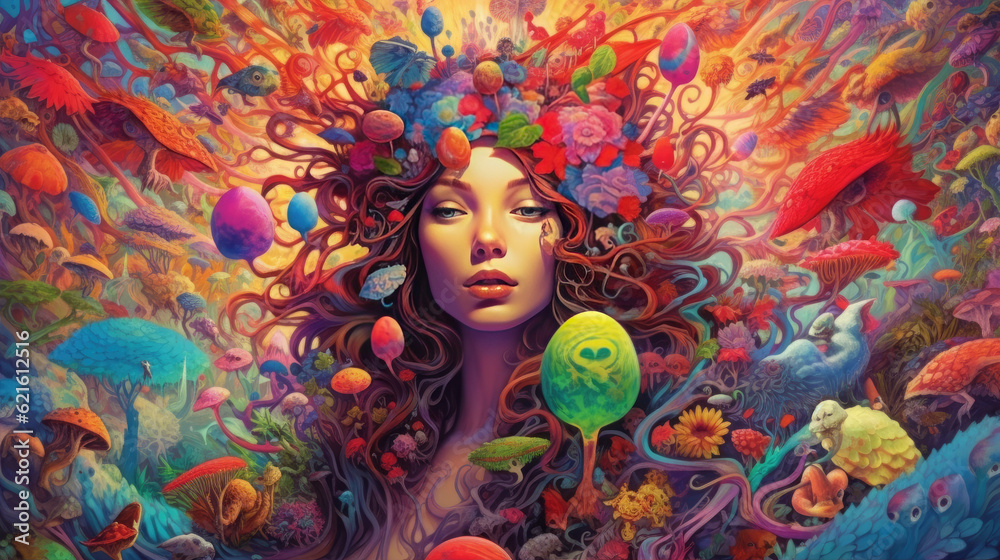 Psychedelic Art. A mesmerizing artwork featuring intricate patterns ...