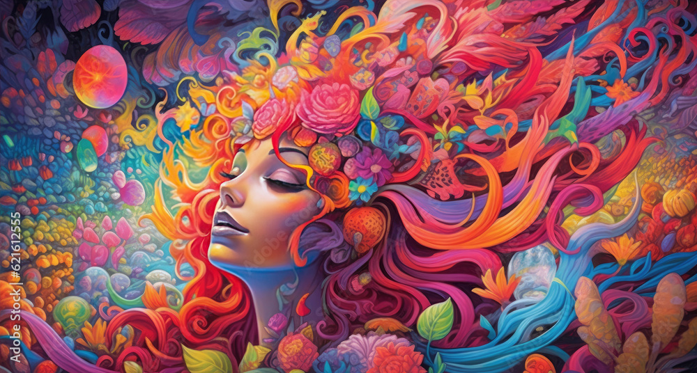 Psychedelic Art. A mesmerizing artwork featuring intricate patterns ...