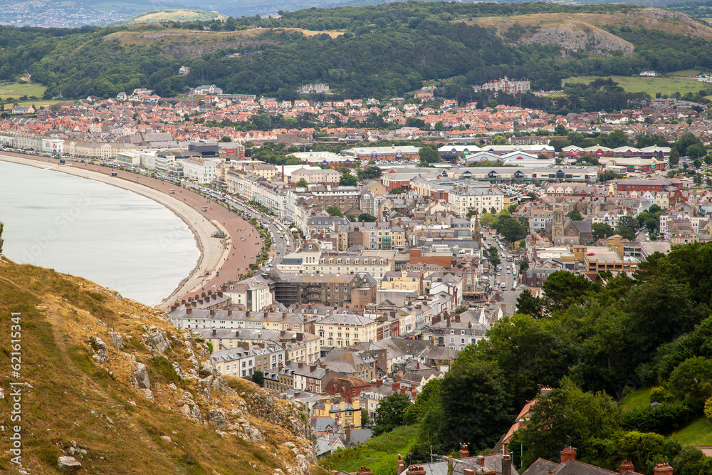 View of Llandudno in North Wales from the Great Orme tramway