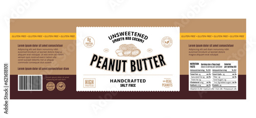 Peanut butter label, packaging or branding design template