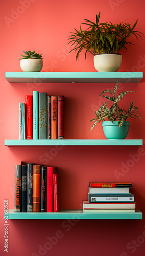Shelves for the wall. Generative AI photos.