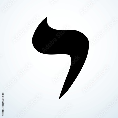 Vector drawing. Hebrew letter icon
