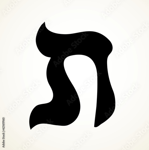 Vector drawing. Hebrew letter icon
