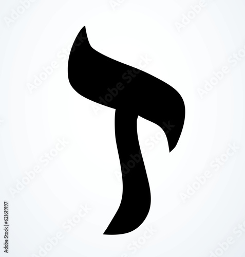 Vector drawing. Hebrew letter icon