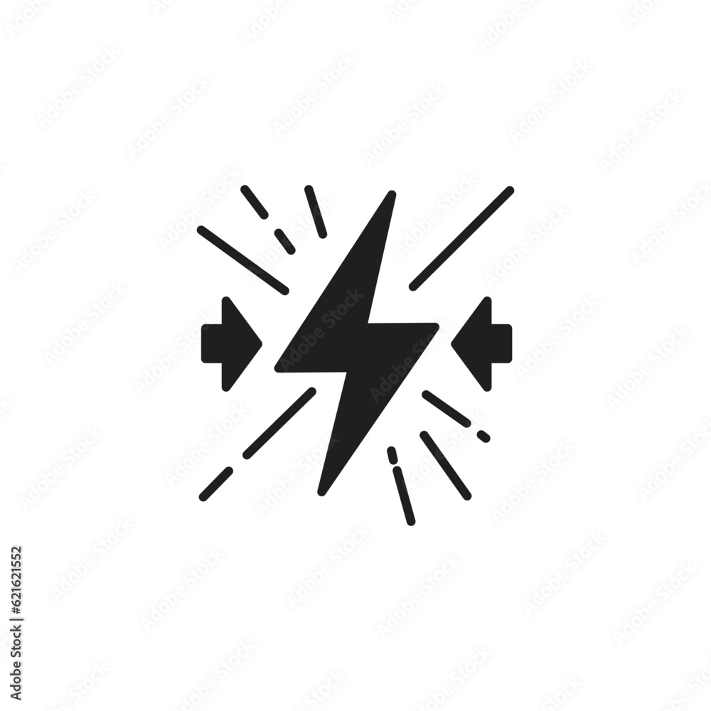 Conflict icon. Glyph version, Lightning bolt vector sign, logo illustration.