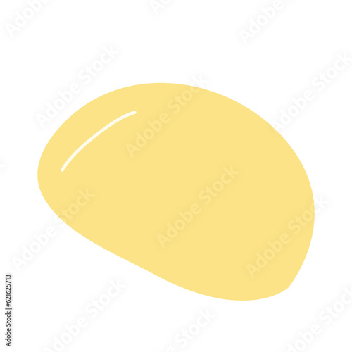 Yellow mochi cake isolated. Vector Japanese traditional mochi dessert