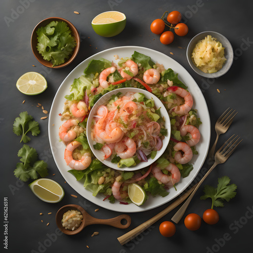 Salad with shrimps Ceviche