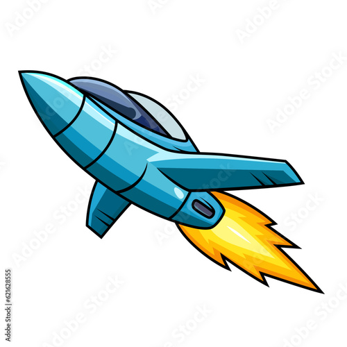 Fotografia Cartoon Jet vector illustration , Business jet or fighter aircraft cartoon stock