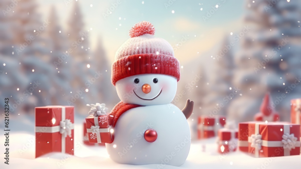 Unwrap the Joy of Christmas Merry Moments with Snowman Gift Boxes and a Festive Christmas Background Unwrap the Joy of Christmas Merry Moments with Snowman Gift Boxes and a Festive Christmas Background