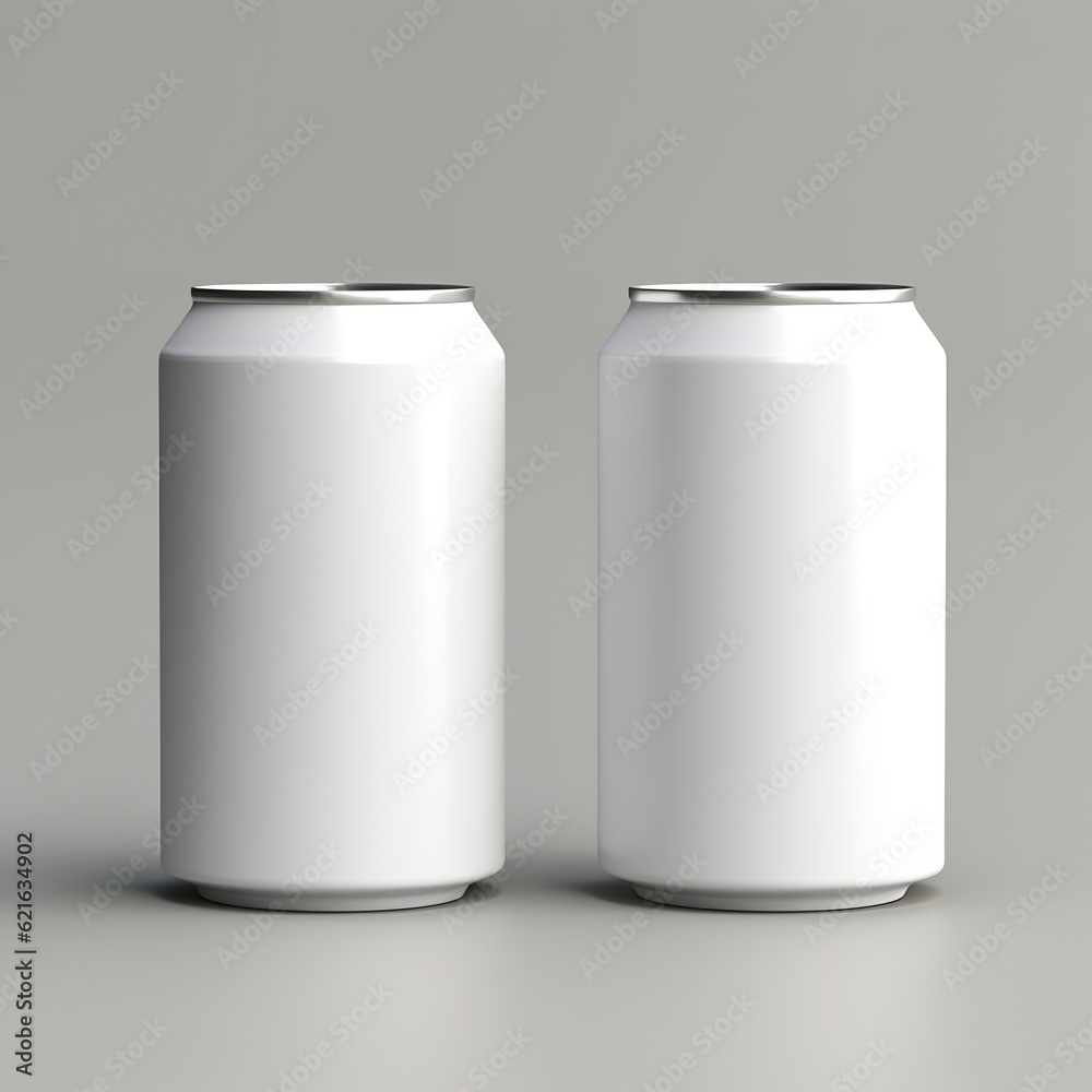 white can on a gray background