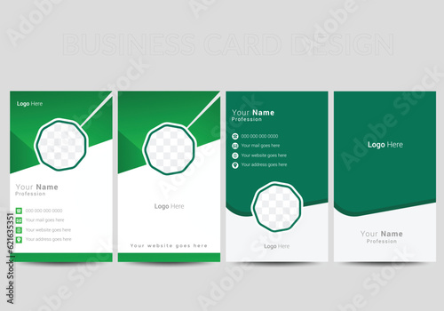 Professional modern double sided business card design template. Flat range business card animation 