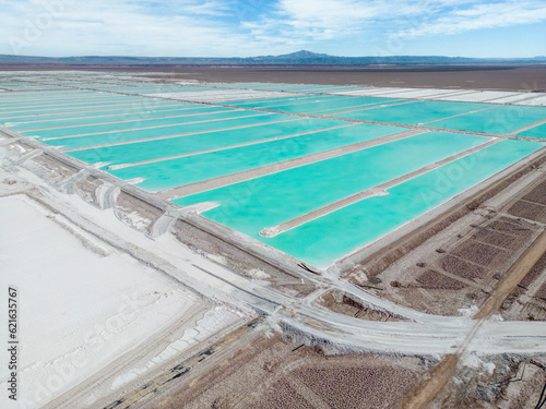 Fototapet Lithium fields in the Atacama desert in Chile, South America - a surreal landsca