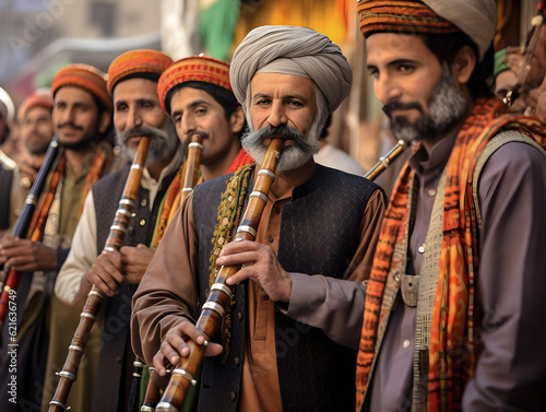 Traditional Afghan music performed by men on a street in Kabul