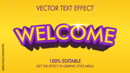 yellow purple welcome text effect font style editable