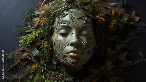 woman in herbal mask ai generated