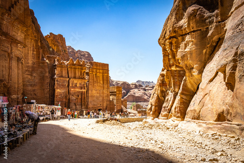 royal tombs, Petra, jordan, ruins, valley, canyon, gorge, siq, middle east photo