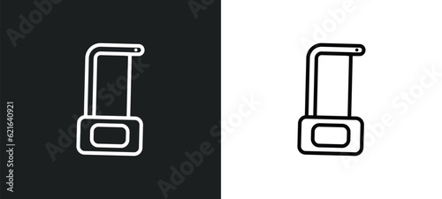 hacksaw outline icon in white and black colors. hacksaw flat vector icon from construction collection for web, mobile apps and ui.
