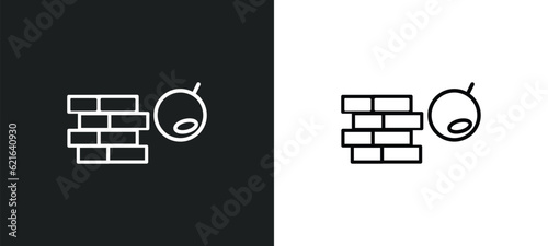 demolition outline icon in white and black colors. demolition flat vector icon from construction collection for web, mobile apps and ui.