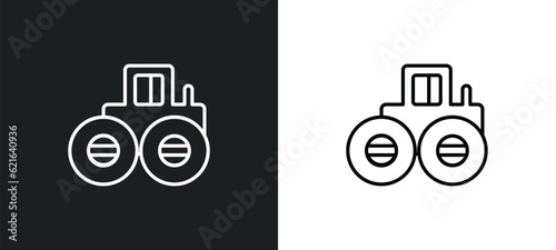 steamroller outline icon in white and black colors. steamroller flat vector icon from construction collection for web, mobile apps and ui. photo