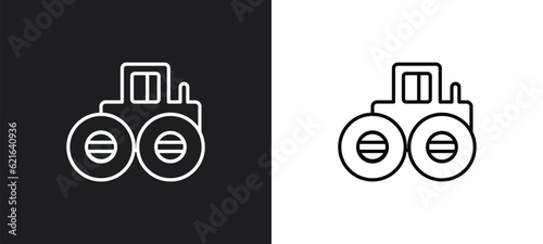 steamroller outline icon in white and black colors. steamroller flat vector icon from construction collection for web, mobile apps and ui.
