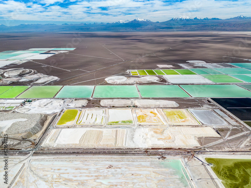 Lithium fields in the Atacama desert in Chile, South America - a surreal landscape where batteries are born