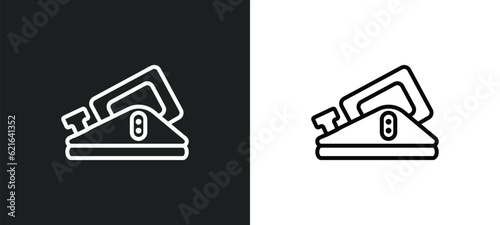 jack plane outline icon in white and black colors. jack plane flat vector icon from construction collection for web, mobile apps and ui.