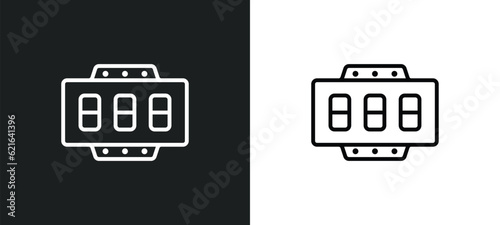 circuit breaker outline icon in white and black colors. circuit breaker flat vector icon from construction collection for web, mobile apps and ui.